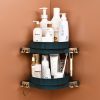 360 Degree Wall-Mounted Rotating Bathroom Organiser Corner Vanity Rack Toilet Adhesive Storage Shelf