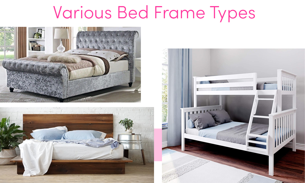 Various types of bed frames 