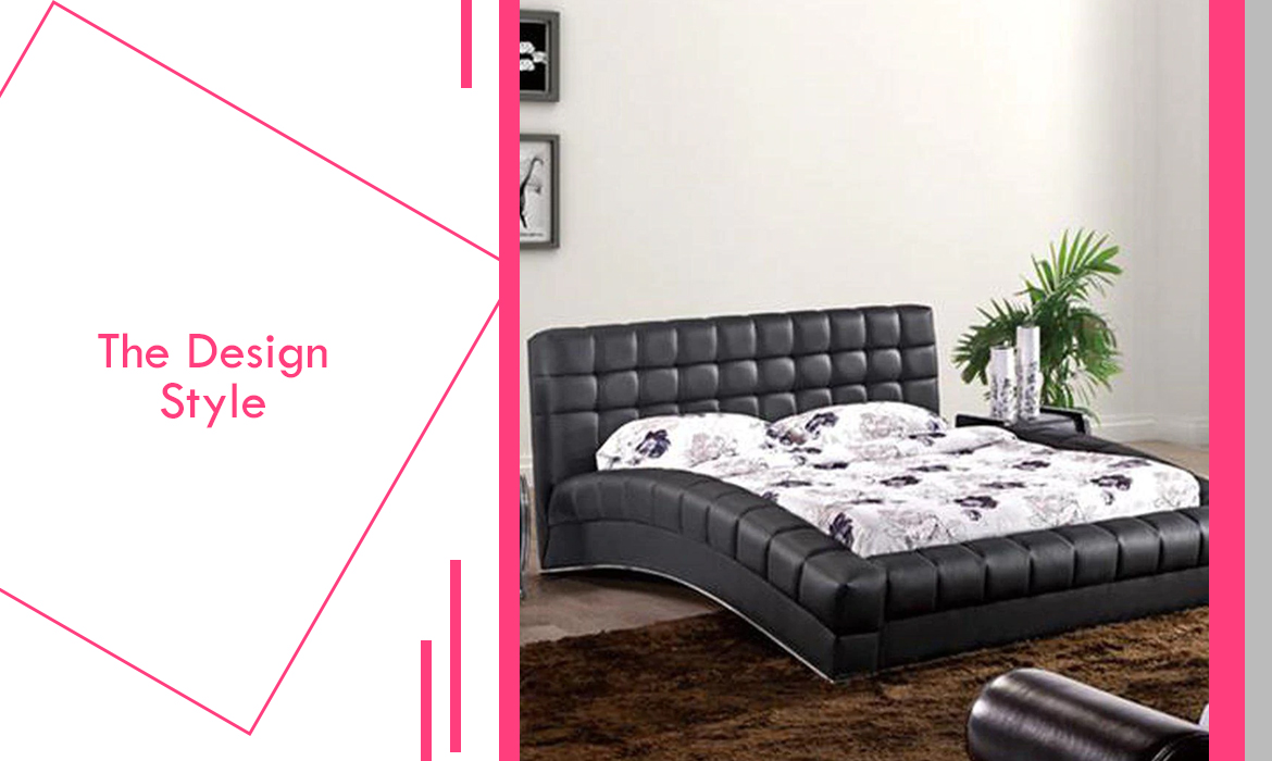 Design of white double bed frame