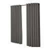 2x Blockout Curtains Panels 3 Layers Eyelet Room Darkening – 240 x 230 cm, Charcoal