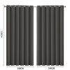 2x Blockout Curtains Panels 3 Layers Eyelet Room Darkening – 240 x 230 cm, Charcoal