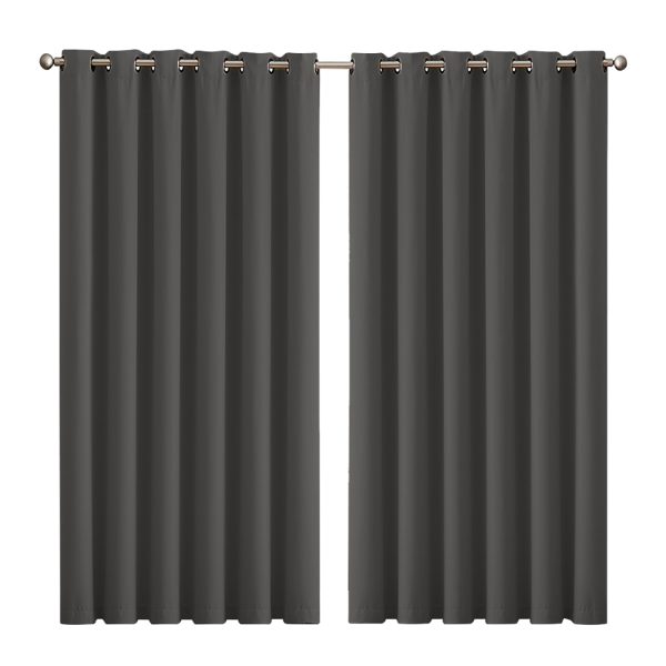 2x Blockout Curtains Panels 3 Layers Eyelet Room Darkening