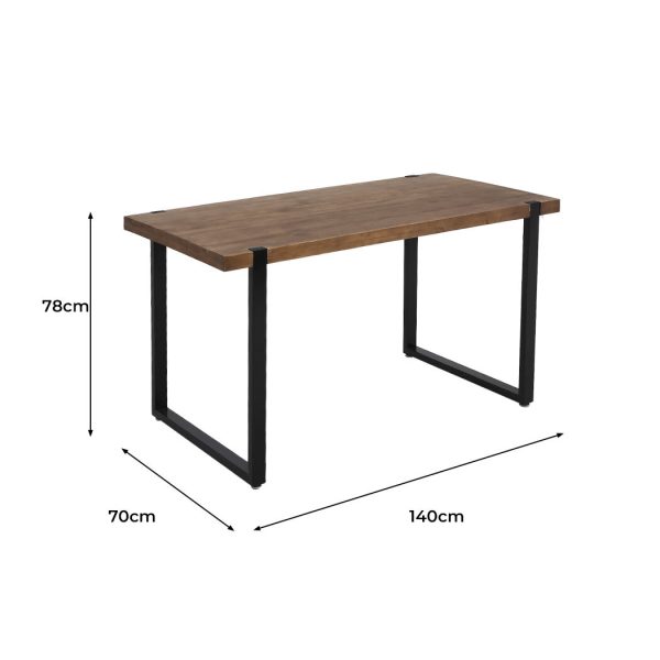 Dining Table Industrial Wooden Metal Kitchen Tables Cafe Restaurant 140cm