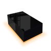 Coffee Table LED Lights High Gloss Storage Drawer Living Room – Black