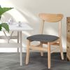 Dining Chair Kitchen Table Chair Natural Wood Linen Fabric Cafe Lounge – 2