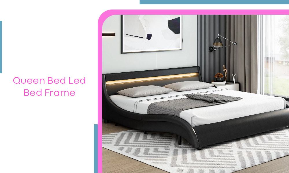 queen+LED+bed+frame