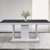 Dining Table in Rectangular Shape High Glossy MDF Wooden Base Combination of Black & White Colour