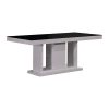 Dining Table in Rectangular Shape High Glossy MDF Wooden Base Combination of Black & White Colour