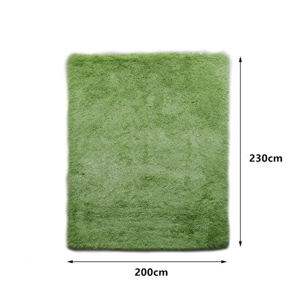 Floor Mat Rugs Shaggy Rug Area Carpet Large Soft Mats – 200 x 230 cm, Green
