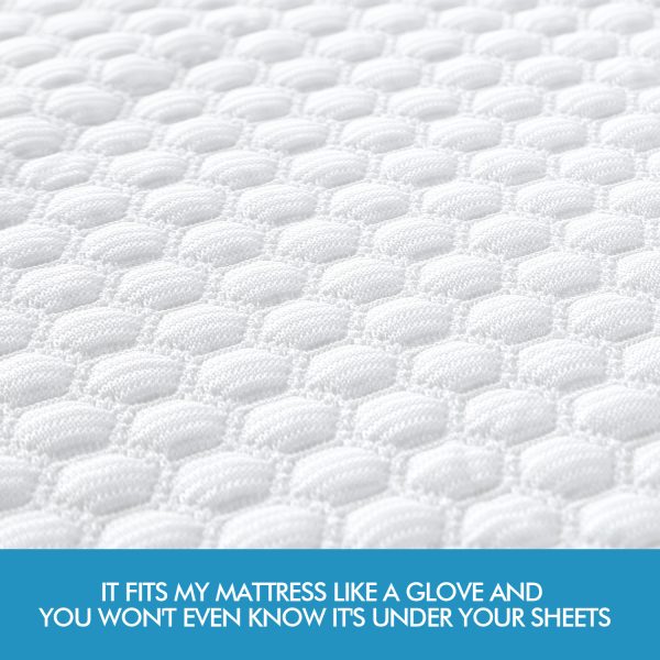 Mattress Protector Topper Polyester Cool Fitted Cover Waterproof – DOUBLE