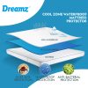 Mattress Protector Topper Polyester Cool Fitted Cover Waterproof – DOUBLE