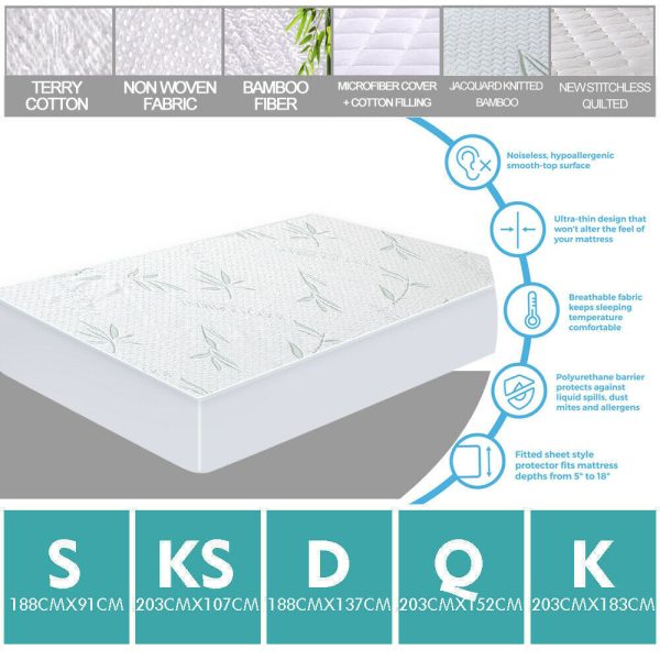 Fitted Waterproof Bed Mattress Protectors Covers – KING