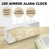 Digital LED Mirror Alarm Clock Temperature LED Light Table Time Bedside Clock AU – White