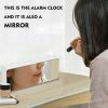 Digital LED Mirror Alarm Clock Temperature LED Light Table Time Bedside Clock AU – White