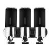 3 Bottles Bathroom Shower Soap Shampoo Gel Dispenser Pump Wall 1500ml – Black