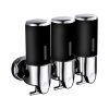 3 Bottles Bathroom Shower Soap Shampoo Gel Dispenser Pump Wall 1500ml – Black