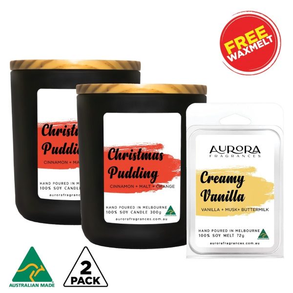 Aurora Soy Candle Australian Made 300g 2 Pack – Creamy Vanilla