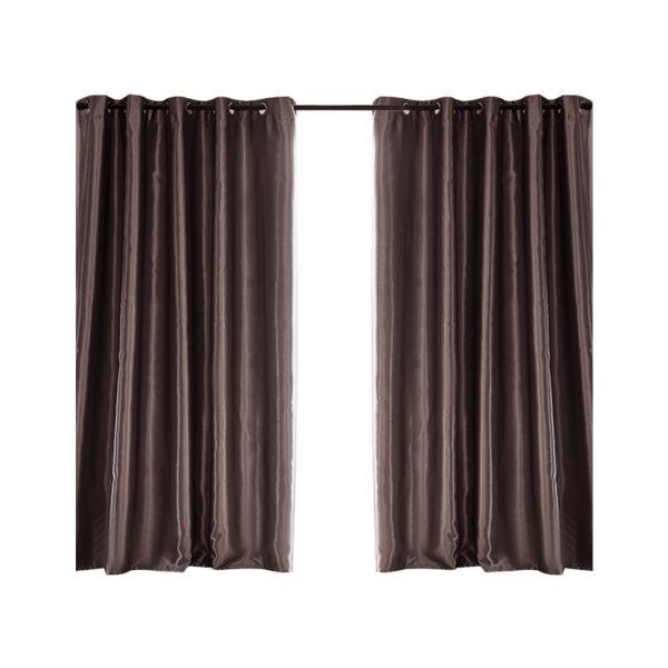 2X Blockout Curtains Blackout Curtain Bedroom Window Eyelet – 140 x 230 cm, Black