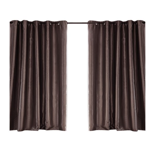 2X Blockout Curtains Blackout Curtain Bedroom Window Eyelet – 140 x 230 cm, Black