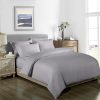Royal Comfort 1000TC 3 Piece Striped Blended Bamboo Quilt Cover Set – QUEEN, Silver and Grey
