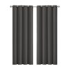 2x Blockout Curtains Panels 3 Layers Eyelet Room Darkening – 240 x 230 cm, Charcoal