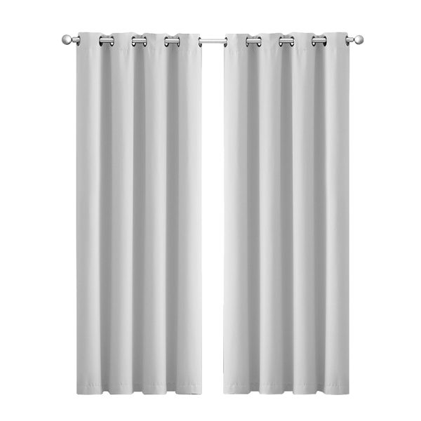 2x Blockout Curtains Panels 3 Layers Eyelet Room Darkening – 240 x 230 cm, Charcoal