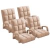 Foldable Lounge Cushion Adjustable Floor Lazy Recliner Chair with Armrest