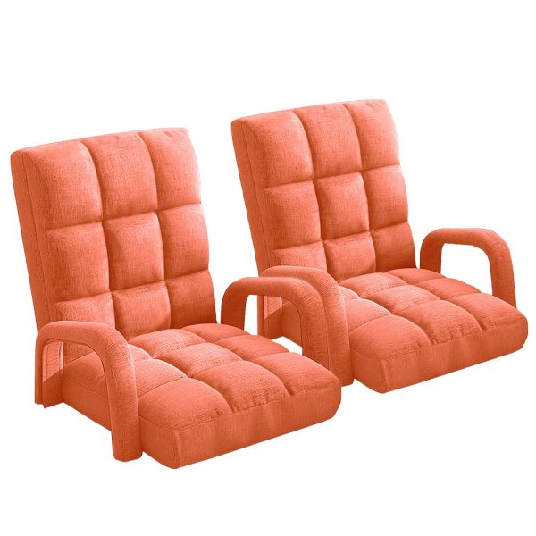 Foldable Lounge Cushion Adjustable Floor Lazy Recliner Chair with Armrest