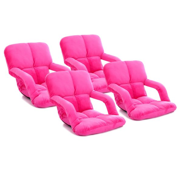 Foldable Lounge Cushion Adjustable Floor Lazy Recliner Chair with Armrest