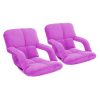 Foldable Lounge Cushion Adjustable Floor Lazy Recliner Chair with Armrest