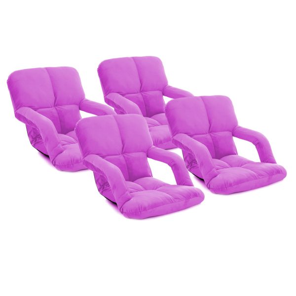 Foldable Lounge Cushion Adjustable Floor Lazy Recliner Chair with Armrest