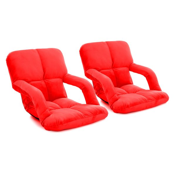 Foldable Lounge Cushion Adjustable Floor Lazy Recliner Chair with Armrest