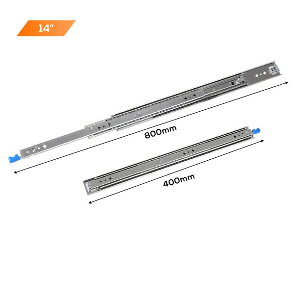 150KG Drawer Slides Full Extension Soft Close Locking Ball Bearing Pair – 400 mm