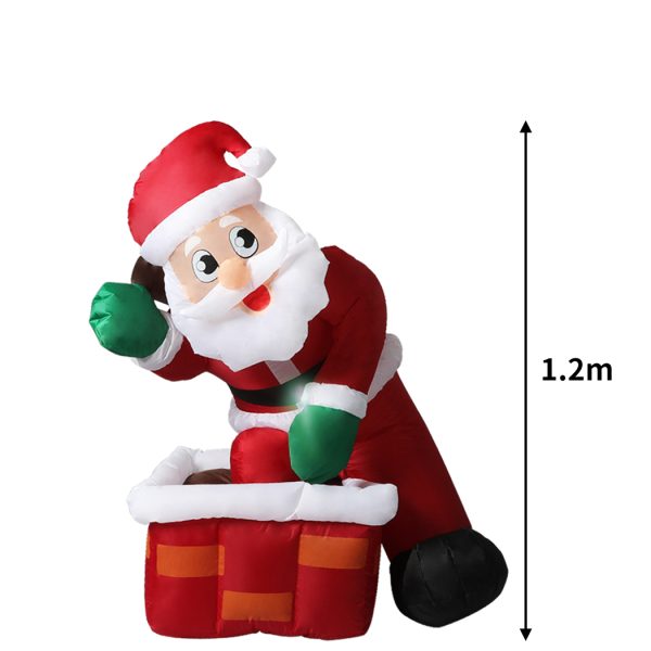 Inflatable Christmas Decor LED Lights Xmas Party – Santa Chimney