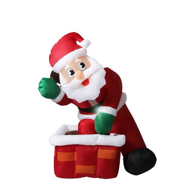 Inflatable Christmas Decor LED Lights Xmas Party – Santa Chimney