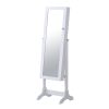 Dual Use Mirrored Jewellery Dressing Cabinet with LED Light White Colour