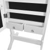 Dual Use Mirrored Jewellery Dressing Cabinet with LED Light in White