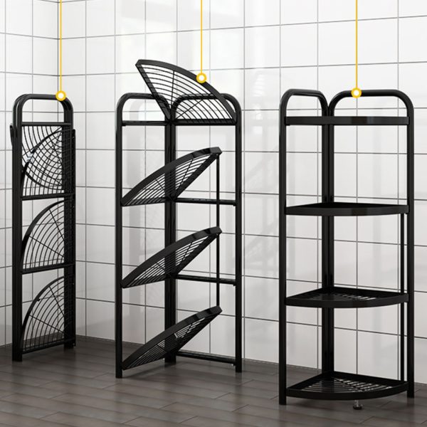 Steel Triangular  Corner Stand Multi-Functional Shelves Portable Storage Organizer