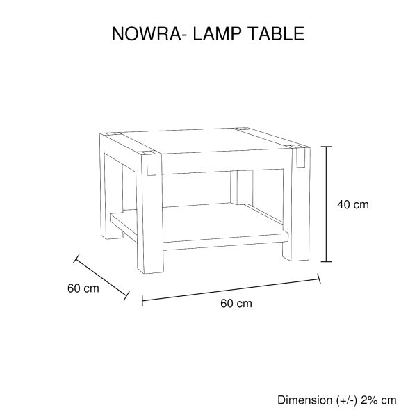 Sheboygan Lamp Table Open Storage Solid Wooden Frame in Classic Oak Colour