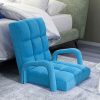 Foldable Lounge Cushion Adjustable Floor Lazy Recliner Chair with Armrest