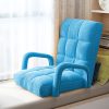 Foldable Lounge Cushion Adjustable Floor Lazy Recliner Chair with Armrest