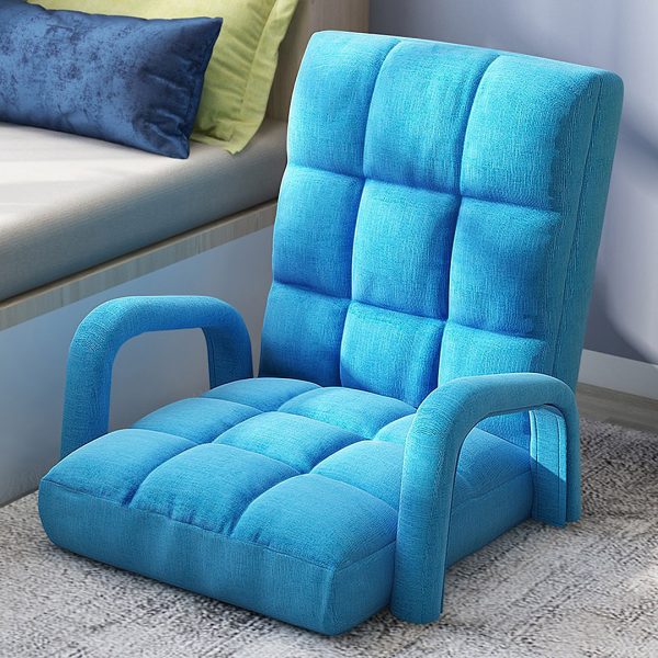 Foldable Lounge Cushion Adjustable Floor Lazy Recliner Chair with Armrest