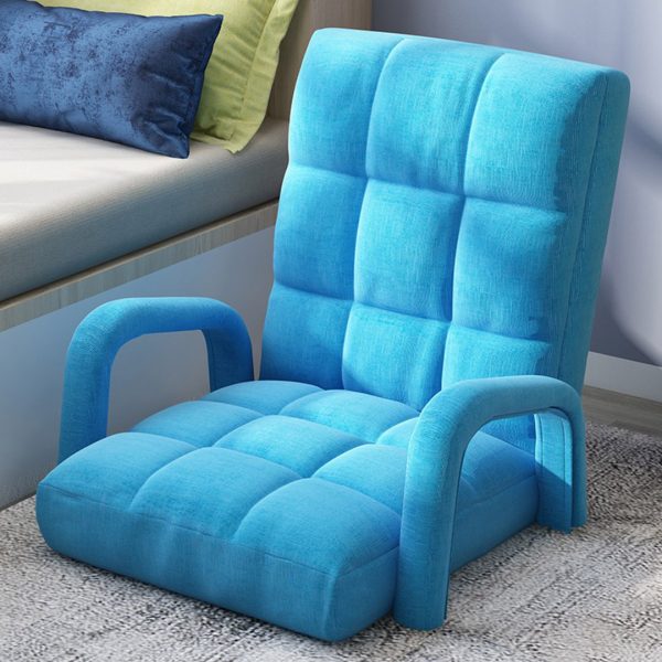 Foldable Lounge Cushion Adjustable Floor Lazy Recliner Chair with Armrest