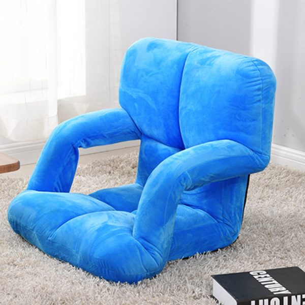 Foldable Lounge Cushion Adjustable Floor Lazy Recliner Chair with Armrest