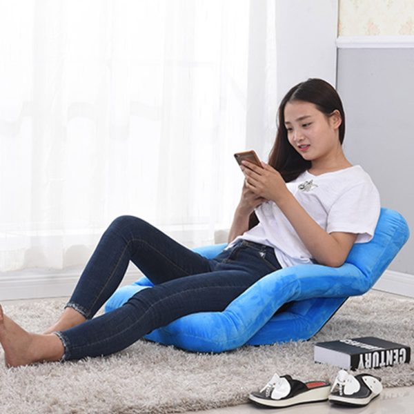 Foldable Lounge Cushion Adjustable Floor Lazy Recliner Chair with Armrest