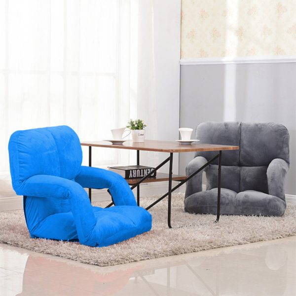 Foldable Lounge Cushion Adjustable Floor Lazy Recliner Chair with Armrest