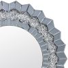Wall Mirror Sparkling Crush Crystal MDF Silver And Grey