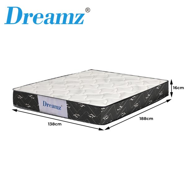 Bakersfield Bedding Mattress Premium Bed Top Spring Foam Medium Soft 16CM – DOUBLE