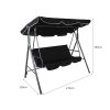 Swing Chair Hammock Outdoor Furniture Garden Canopy Cushion 3 Seater Seat – Black