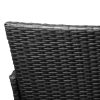 Outdoor Furniture Set Patio Garden 3 Pcs Chair Table Rattan Wicker Cushion Seat – Black